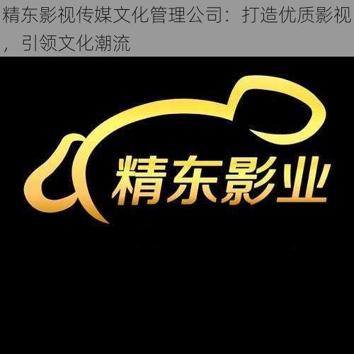 精东影视传媒文化管理公司:打造优质影视,引领文化潮流