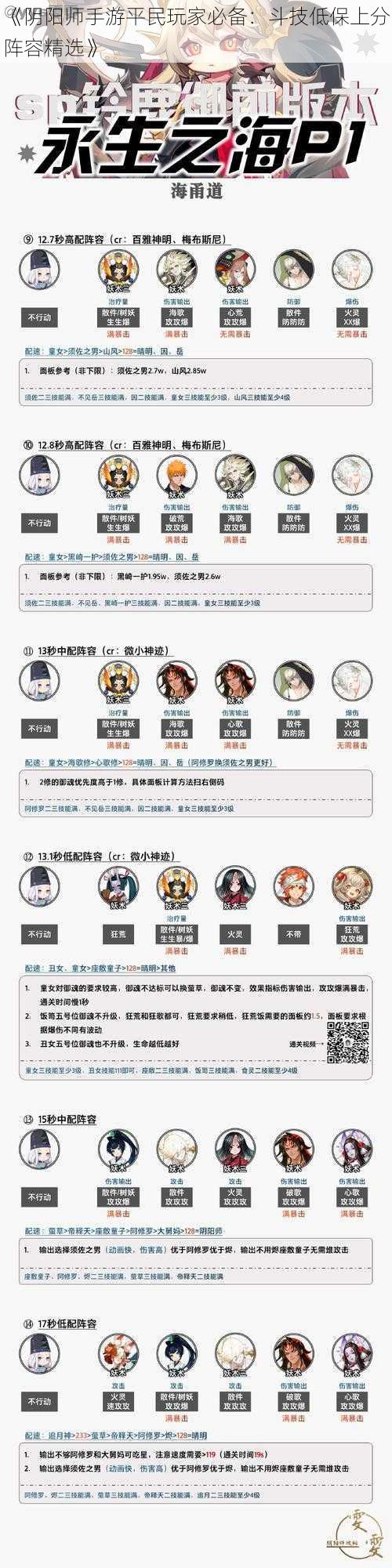《阴阳师手游平民玩家必备:斗技低保上分阵容精选》
