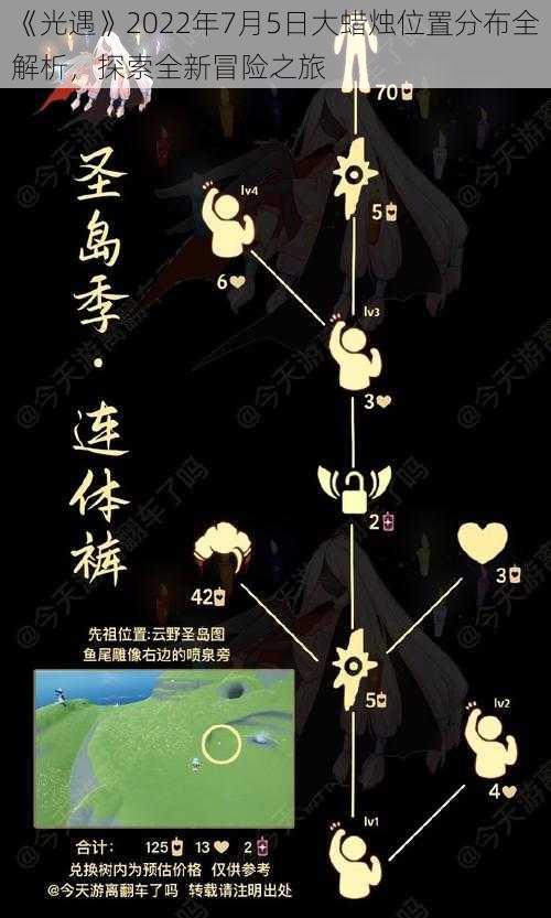 《光遇》2022年7月5日大蜡烛位置分布全解析,探索全新冒险之旅
