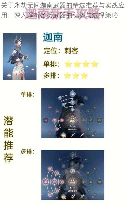 关于永劫无间迦南武器的精选推荐与实战应用:深入解析各类武器的优势与选择策略